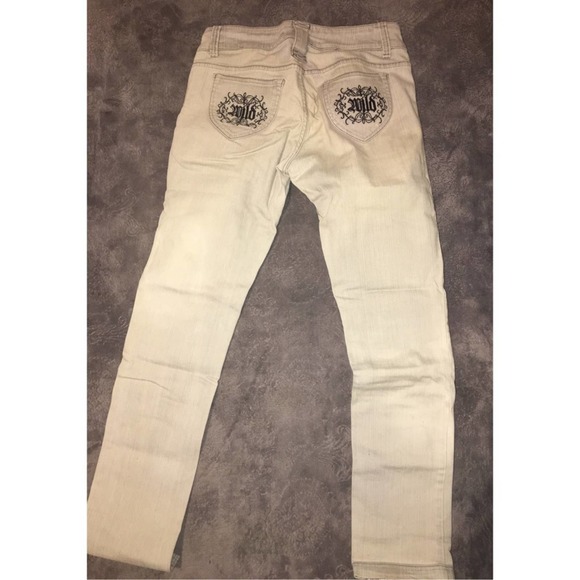 Wax Jeans Size 7 Silver Gray Grey Stretch Denim - Picture 5 of 12